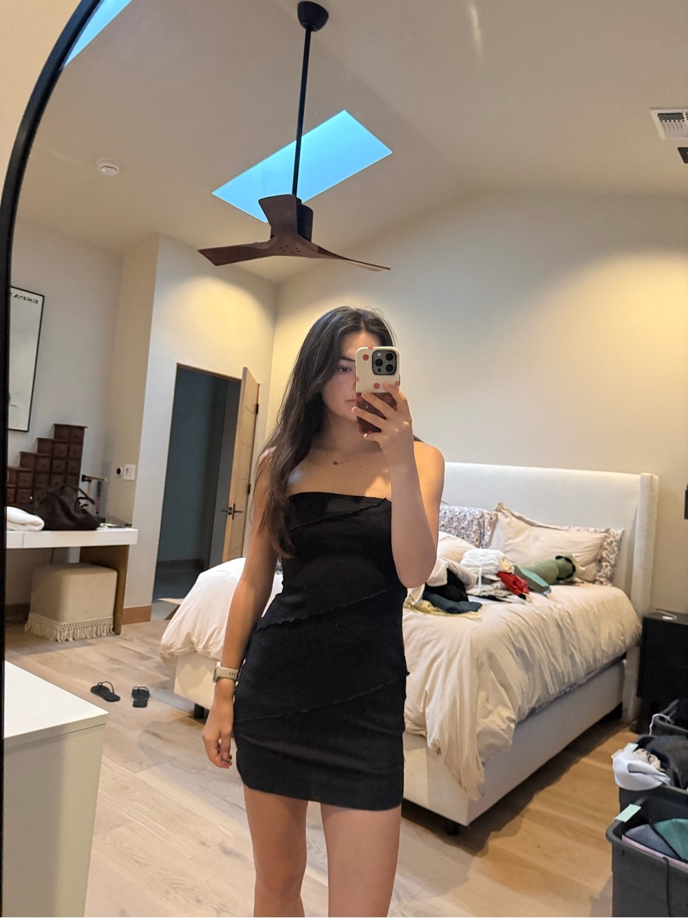 Black Strapless Bodycon Mini Dress princess Polly size 4